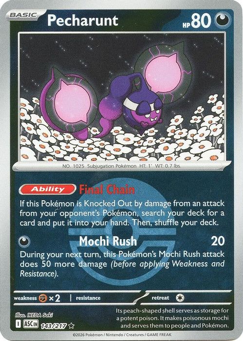 Pecharunt Poke Ball (#143/217) (ME: Ascended Heroes) Near Mint Reverse Holofoil