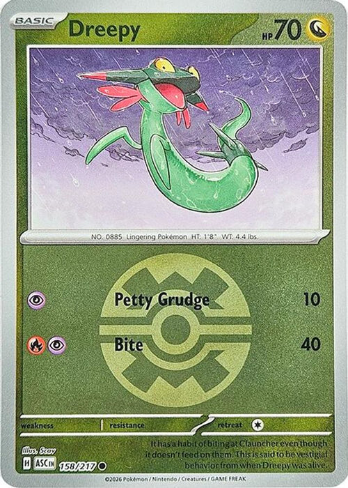 Dreepy 158 217 Quick Ball (#158/217) (ME: Ascended Heroes) Near Mint Reverse Holofoil