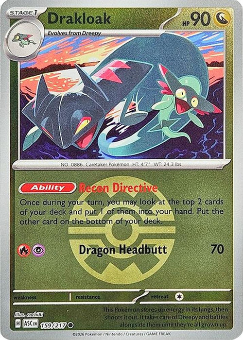Drakloak 159 217 Quick Ball (#159/217) (ME: Ascended Heroes) Near Mint Reverse Holofoil