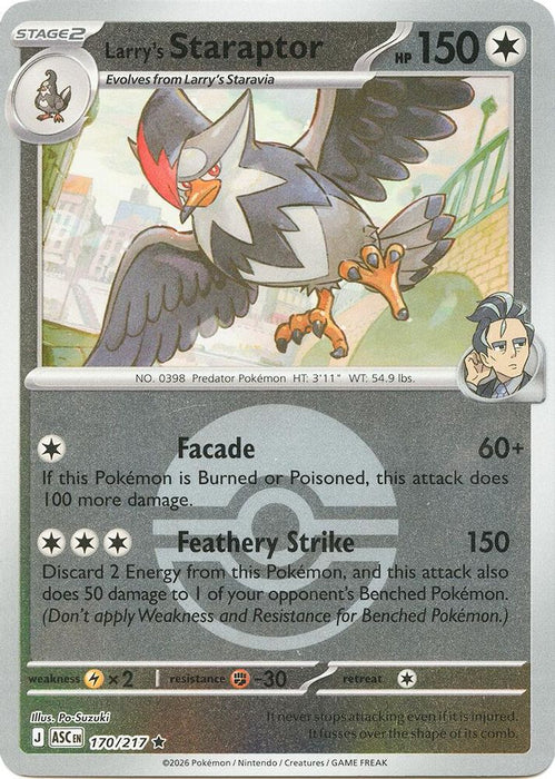 Larrys Staraptor 170 217 Poke Ball (#170/217) (ME: Ascended Heroes) Near Mint Reverse Holofoil