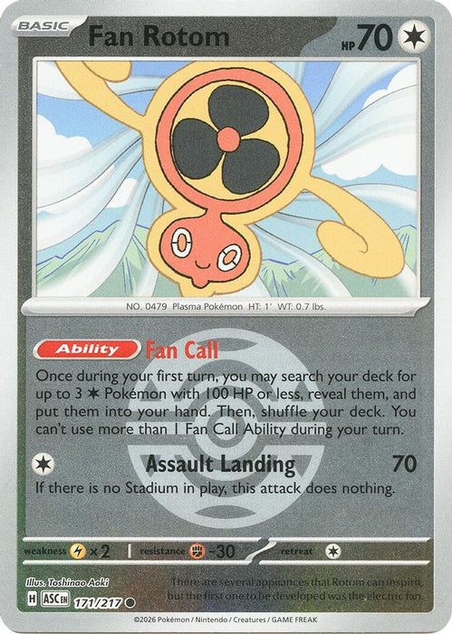 Fan Rotom 171 217 Dusk Ball (#171/217) (ME: Ascended Heroes) Near Mint Reverse Holofoil