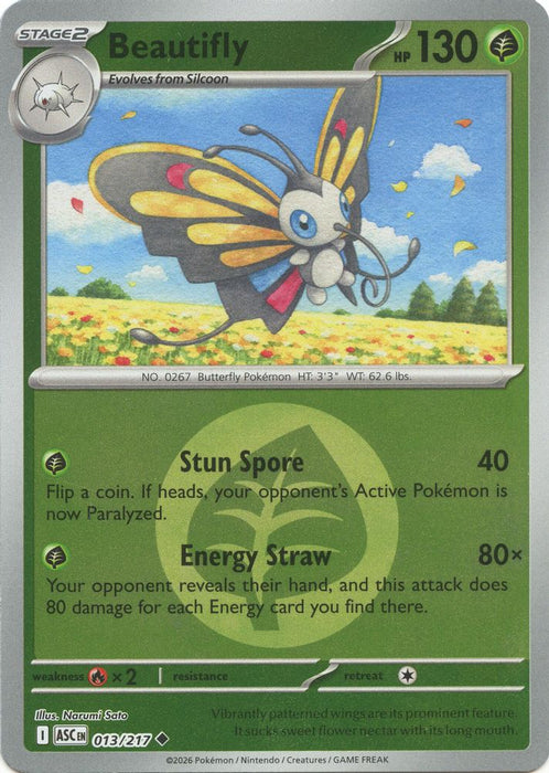 Beautifly 013 217 Energy Symbol Pattern (#013/217) (ME: Ascended Heroes) Near Mint Reverse Holofoil
