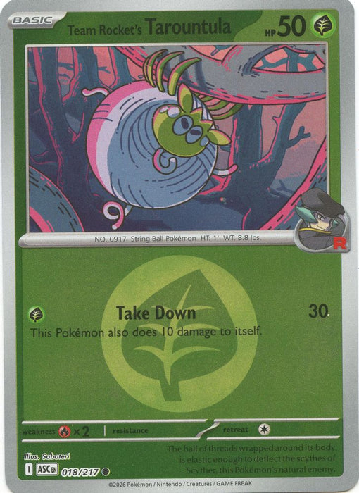Team Rockets Tarountula Energy Symbol Pattern (#018/217) (ME: Ascended Heroes) Near Mint Reverse Holofoil