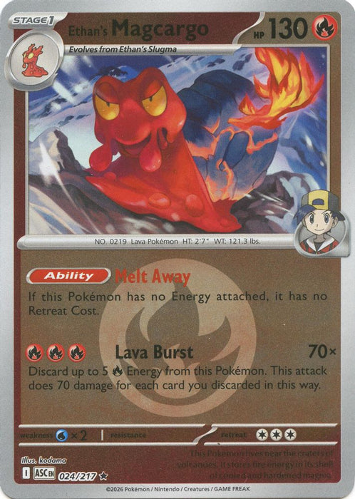 Ethans Magcargo 024 217 Energy Symbol Pattern (#024/217) (ME: Ascended Heroes) Near Mint Reverse Holofoil
