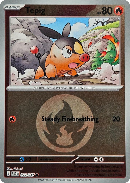 Tepig Energy Symbol Pattern (#029/217) (ME: Ascended Heroes) Near Mint Reverse Holofoil