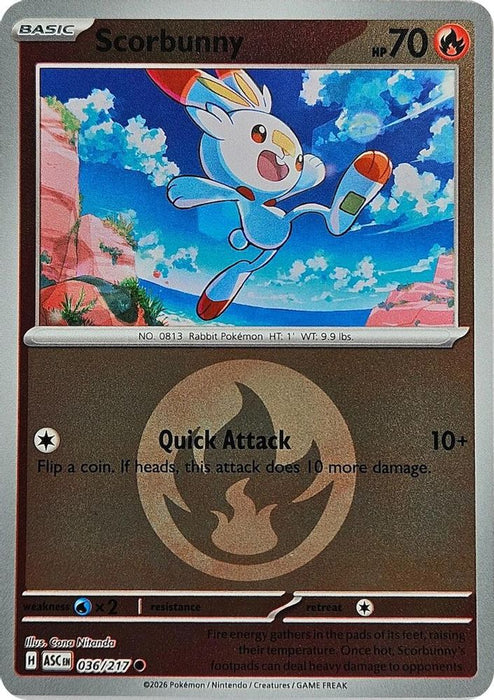 Scorbunny 036 217 Energy Symbol Pattern (#036/217) (ME: Ascended Heroes) Near Mint Reverse Holofoil