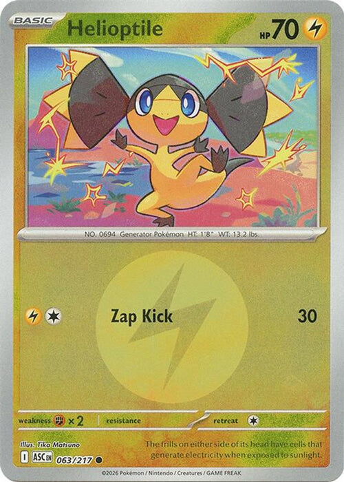 Helioptile Energy Symbol Pattern (#063/217) (ME: Ascended Heroes) Near Mint Reverse Holofoil