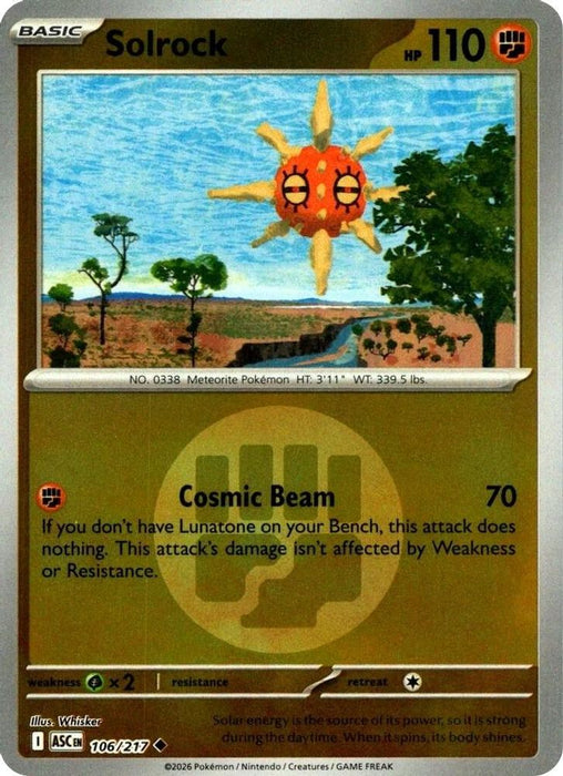 Solrock Energy Symbol Pattern (#106/217) (ME: Ascended Heroes) Near Mint Reverse Holofoil