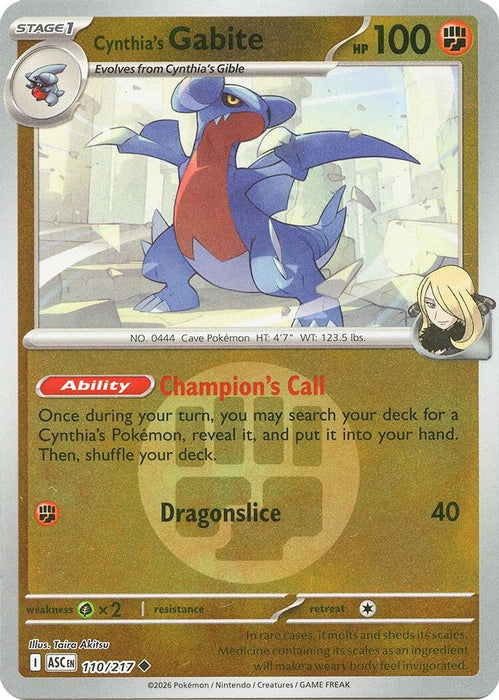 Cynthias Gabite Energy Symbol Pattern (#110/217) (ME: Ascended Heroes) Near Mint Reverse Holofoil