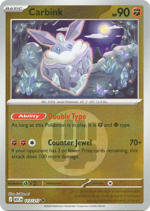 Carbink 117 217 Energy Symbol Pattern (#117/217) (ME: Ascended Heroes) Near Mint Reverse Holofoil