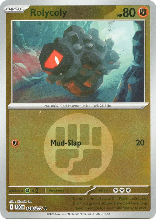 Rolycoly Energy Symbol Pattern (#118/217) (ME: Ascended Heroes) Near Mint Reverse Holofoil