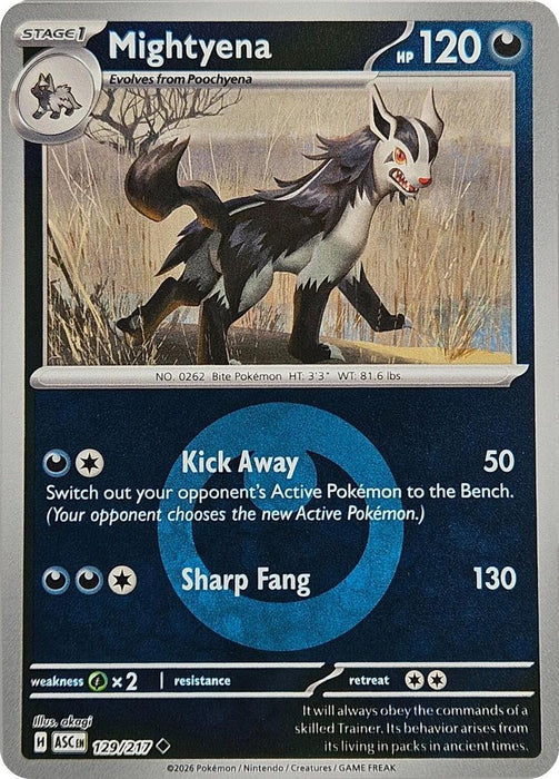 Mightyena 129 217 Energy Symbol Pattern (#129/217) (ME: Ascended Heroes) Near Mint Reverse Holofoil