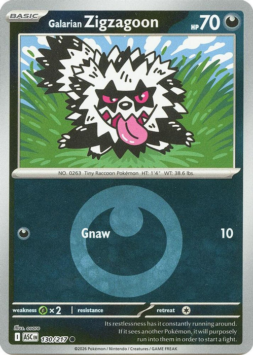 Galarian Zigzagoon Energy Symbol Pattern (#130/217) (ME: Ascended Heroes) Near Mint Reverse Holofoil