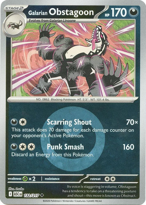 Galarian Obstagoon 132 217 Energy Symbol Pattern (#132/217) (ME: Ascended Heroes) Near Mint Reverse Holofoil