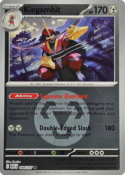 Kingambit Energy Symbol Pattern (#148/217) (ME: Ascended Heroes) Near Mint Reverse Holofoil