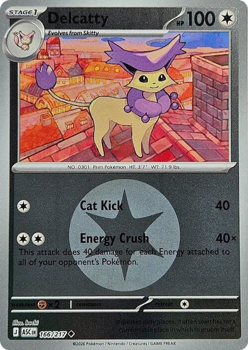 Delcatty Energy Symbol Pattern (#166/217) (ME: Ascended Heroes) Near Mint Reverse Holofoil