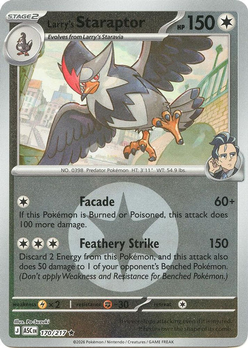 Larrys Staraptor 170 217 Energy Symbol Pattern (#170/217) (ME: Ascended Heroes) Near Mint Reverse Holofoil