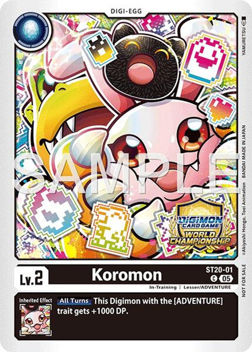 Koromon (World Championship 26–27 Regionals Season 1) (#ST20-01 C) (Starter Deck 20: Protector of Light) Near Mint Foil
