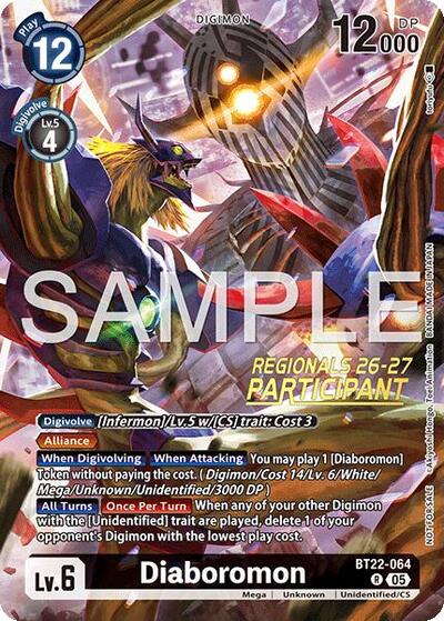 Diaboromon (Regionals 26-27 Season 1 Participant) (#BT22-064 R) (Cyber Eden)