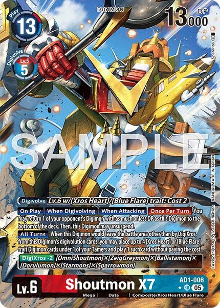 Image for Shoutmon X7 (Alternate Art) (AD1-006 SR) [Advanced Booster Digimon Generation] - Digimon Card Game