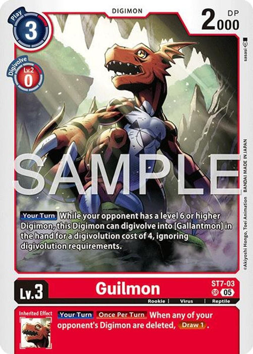 Guilmon - ST7-03 (Reprint) (#ST7-03 SR) (Advanced Booster Digimon Generation) Near Mint Foil