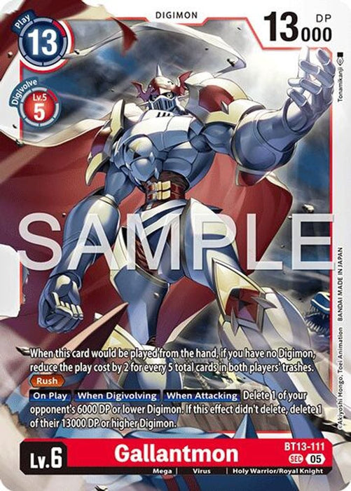 Gallantmon - BT13-111 (Reprint) (#BT13-111 SEC) (Advanced Booster Digimon Generation) Near Mint Foil