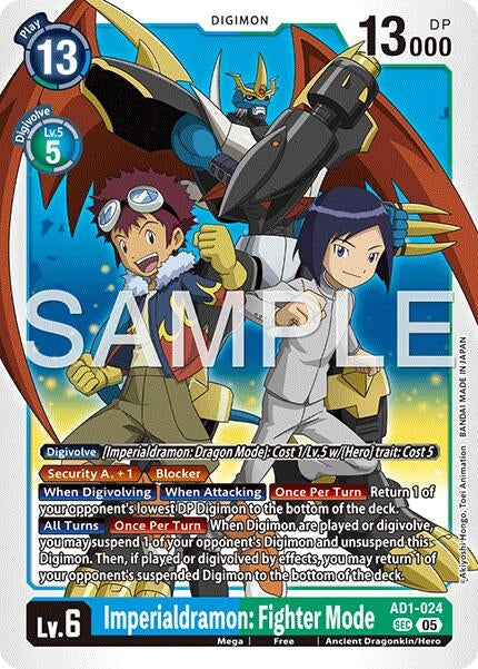 Image for Imperialdramon: Fighter Mode - AD1-024 (AD1-024 SEC) [Advanced Booster Digimon Generation] - Digimon Card Game