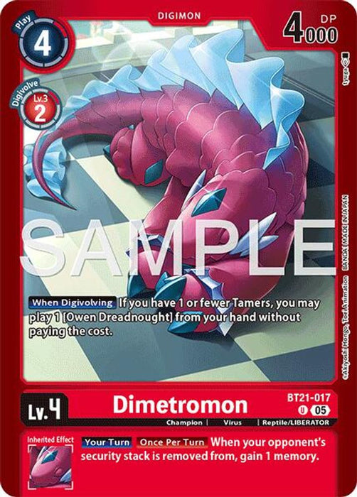 Dimetromon - BT21-017 (#BT21-017 U) (Limited Card Pack -Another Knight-) Near Mint Foil
