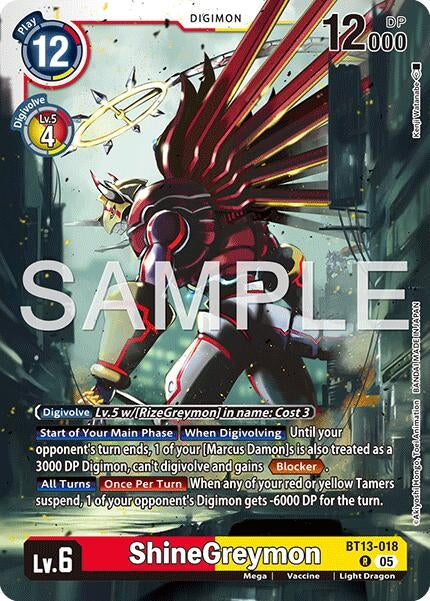 Image for ShineGreymon - BT13-018 (Reprint) (BT13-018 R) [Advanced Booster Digimon Generation] - Digimon Card Game