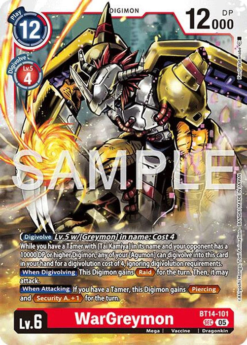 WarGreymon - BT14-101 (Reprint) (#BT14-101 SEC) (Advanced Booster Digimon Generation) Near Mint Foil