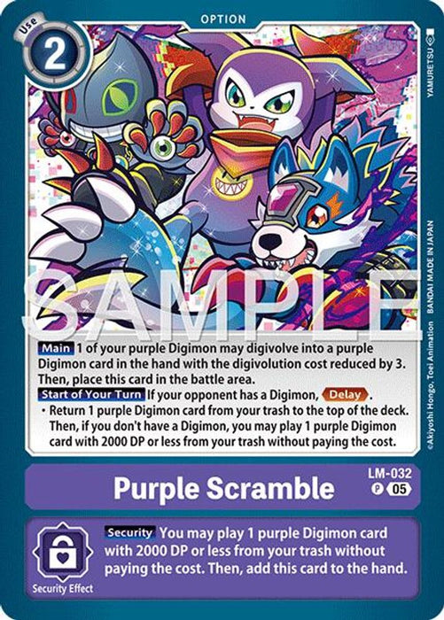 Purple Scramble (Reprint) (#LM-032 P) (Advanced Booster Digimon Generation) Near Mint Foil