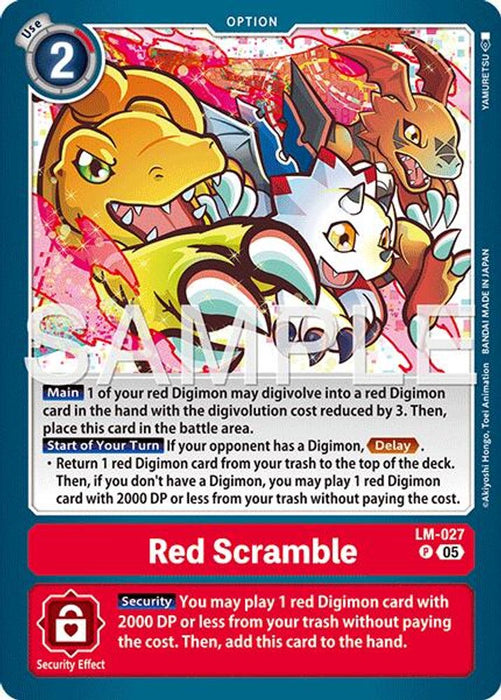 Red Scramble (Reprint) (#LM-027 P) (Advanced Booster Digimon Generation) Near Mint Foil