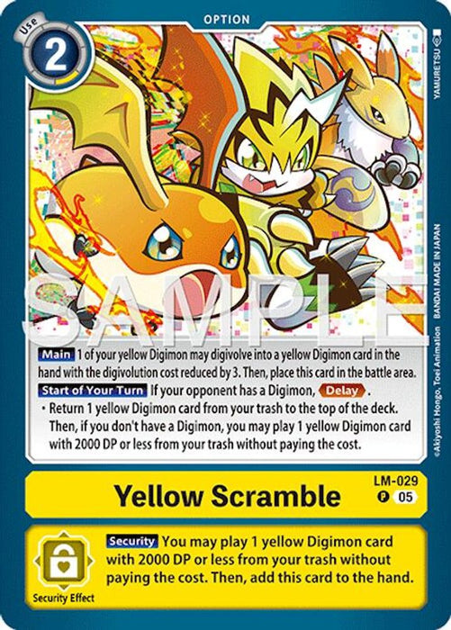 Yellow Scramble (Reprint) (#LM-029 P) (Advanced Booster Digimon Generation) Near Mint Foil
