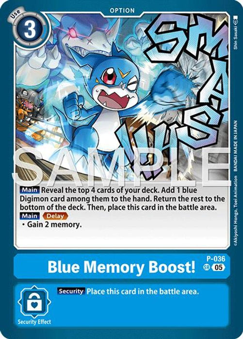 Blue Memory Boost! (Reprint) (#P-036 SR) (Advanced Booster Digimon Generation) Near Mint Foil