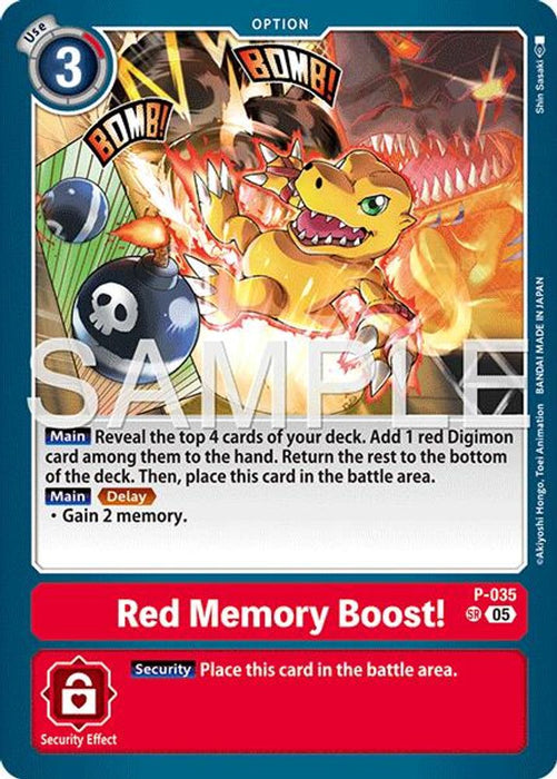 Red Memory Boost! (Reprint) (#P-035 SR) (Advanced Booster Digimon Generation) Near Mint Foil