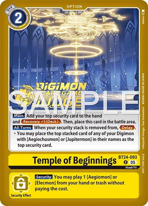Temple of Beginnings (Judge Pack 9) (#BT24-093 U) (Time Stranger) Near Mint Foil