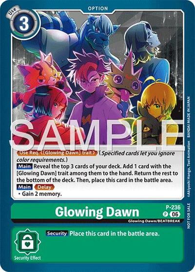 Glowing Dawn (Store Tournament 2026 Vol. 2 Participation Pack) (#P-236 P) (Digimon Promotion Cards)