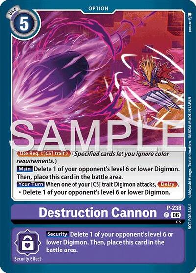 Destruction Cannon (Store Tournament 2026 Vol. 2 Participation Pack) (#P-238 P) (Digimon Promotion Cards)