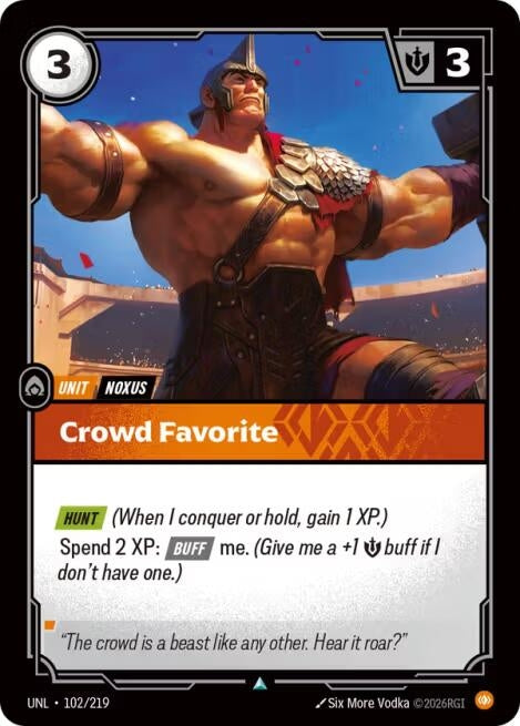 Image for Crowd Favorite (102/219) [Unleashed] - Riftbound: League of Legends Trading Card Game