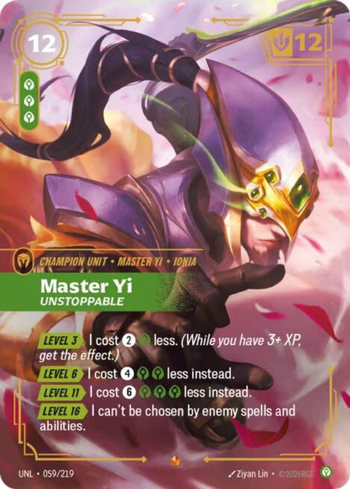 Master Yi - Unstoppable (#059/219) (Unleashed) Near Mint Foil