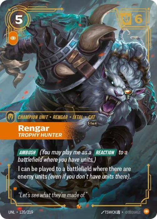 Rengar - Trophy Hunter (#120/219) (Unleashed) Near Mint Foil
