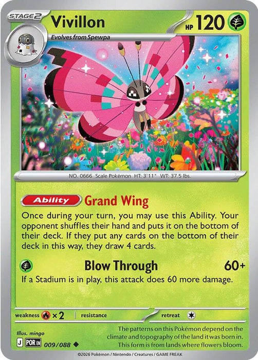 Vivillon (#009/088) (ME03: Perfect Order) Near Mint Reverse Holofoil