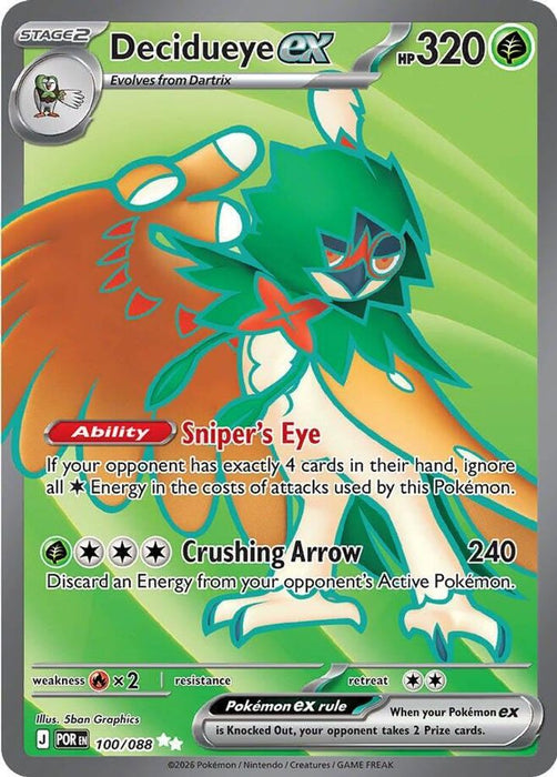 Decidueye ex 100 088 (#100/088) (ME03: Perfect Order) Near Mint Holofoil