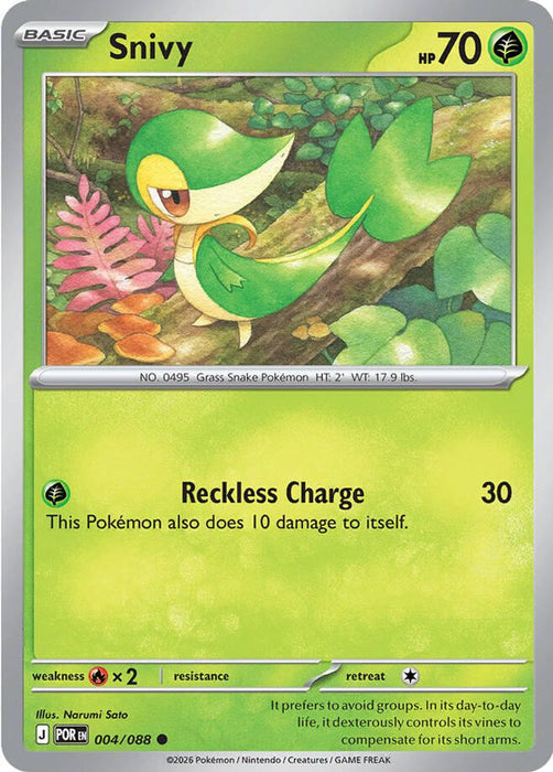 Snivy (#004/088) (ME03: Perfect Order) Near Mint Reverse Holofoil