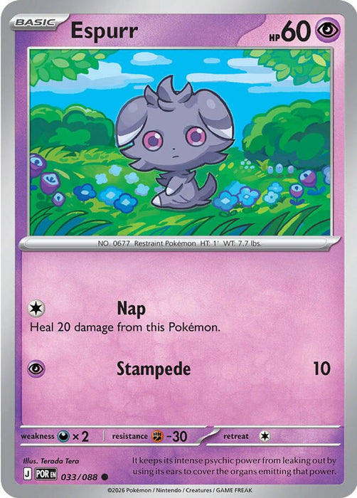 Espurr 033 088 (#033/088) (ME03: Perfect Order) Near Mint Reverse Holofoil