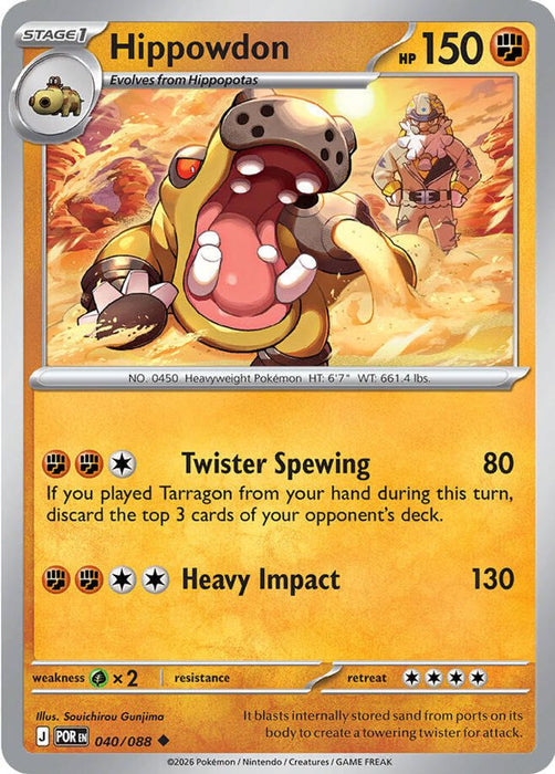Hippowdon (#040/088) (ME03: Perfect Order) Near Mint Reverse Holofoil