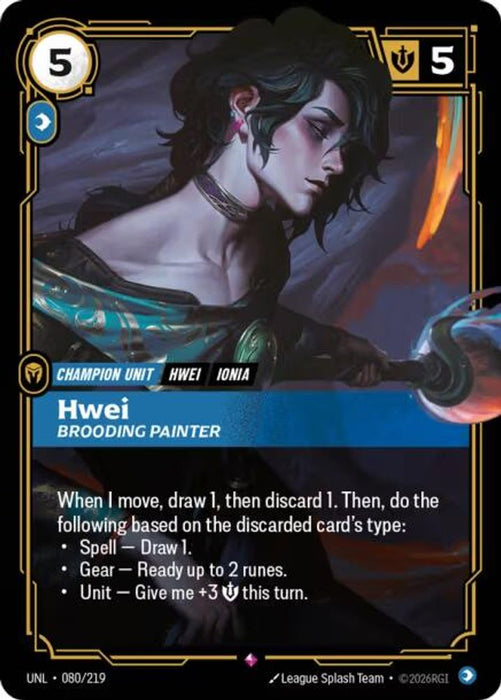 Hwei - Brooding Painter (#080/219) (Unleashed) Near Mint Foil