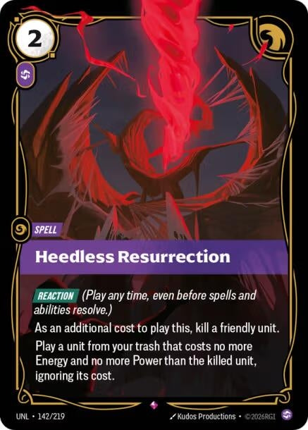 Image for Heedless Resurrection (142/219) [Unleashed] - Riftbound: League of Legends Trading Card Game