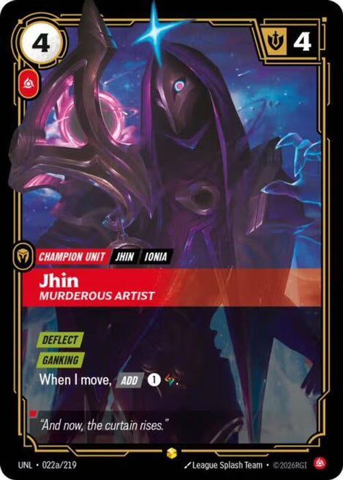 Jhin - Murderous Artist (Alternate Art) (#022a/219) (Unleashed) Near Mint Foil