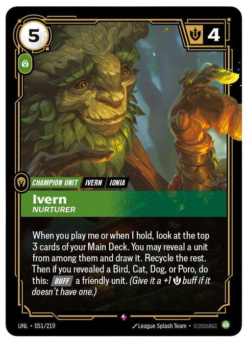 Ivern, Nurturer (#051/219) (Unleashed) Near Mint Foil